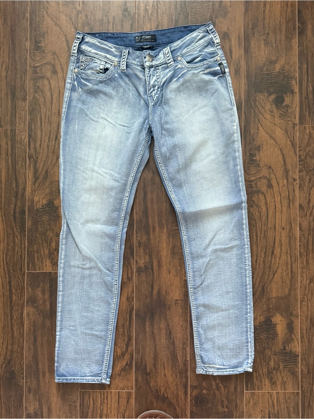 Silver Jeans Co. Suki Mid-Rise Flap Pocket Skinny Jeans Size 32